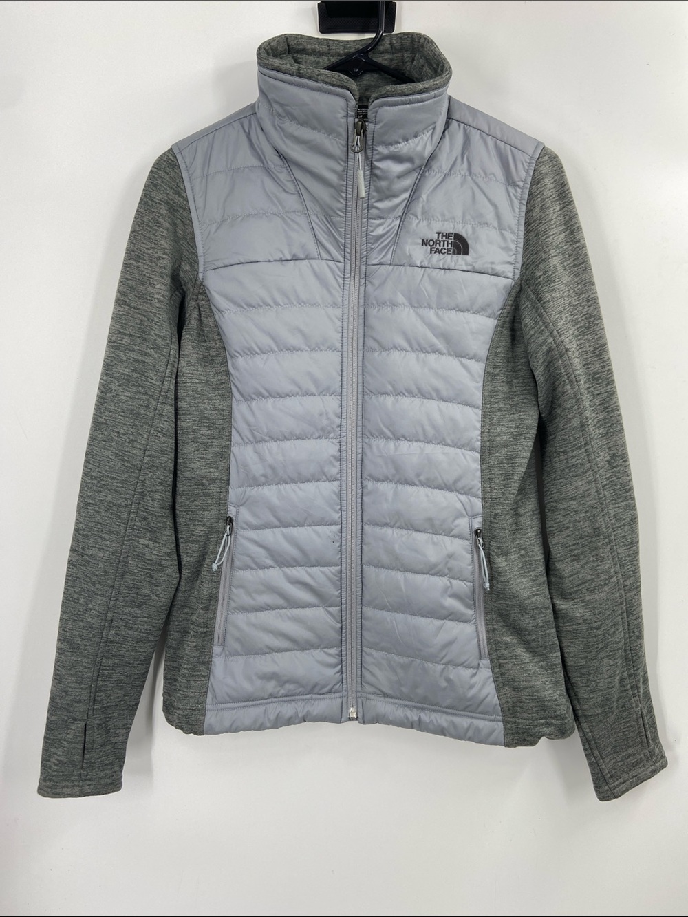 The North Face Mashup Jacket Womens Small Gray Quilted Fleece Hybrid Gorpcore